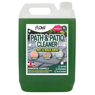 Image of Flow Path &amp; Patio Cleaner Fluid 5:1 Concentrate Wet And Walk Away Green Staining Remover Outdoor Garden Spray Cleaning Solution (5 Litre)