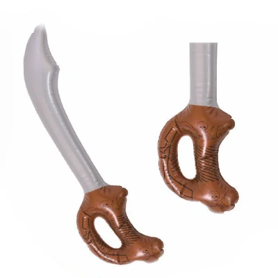 Image of INFLATABLE PIRATE SWORD Cutlass Fancy Dress Party Prop Accessory Skull Print 61cm Weapons Knife Halloween Props