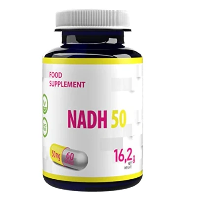 Image of Hepatica NADH 50mg 60 Vegan Capsules, 3rd Party Lab Tested, High Strength Supplement, Gluten and GMO Free, Count (Pack of 1)