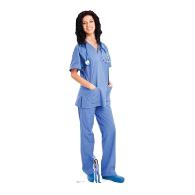 Image of Star Cutouts Ltd SC1583 Female Doctor/Nurse Lifesize Cardboard Cutout/Display/Medical Professional Height 176cm Width 57cm, Solid, Multicolour, Regular