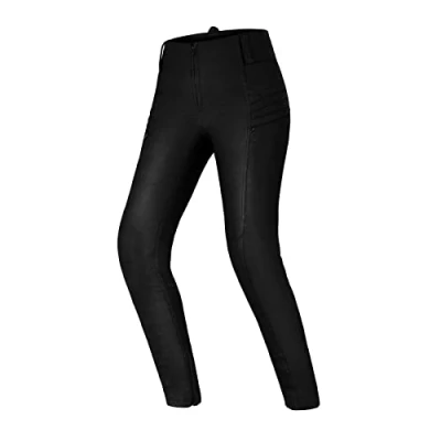 Image of SHIMA NOX 2.0 Motorcycle Jeggins for Women Breathable, Elastic, Regular Fit Biker Trousers Womens with DuraQL Layer, Slim Fit, CE Knee and Hip Armor Pads (Black Wax, XS)