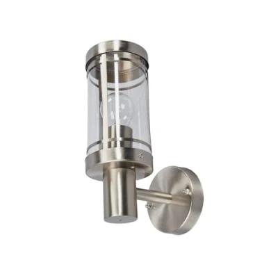Image of Lindby Outdoor Wall Light &#039;Djori&#039; (Modern) in Silver Made of Stainless Steel (1 Source, E27) from lamp for Exterior/Interior Walls, House, Terrace und Balcony