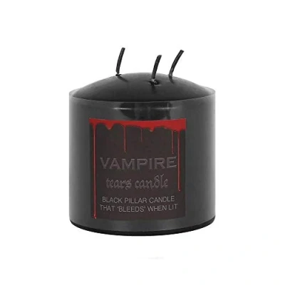 Image of Enchanting Black Wax Vampire Tears Pillar Candle 7.5cm (1 Pc.) Unique &amp; Spellbinding Design,Mystical Ambiance High Quality Perfect for Home Decor Accent