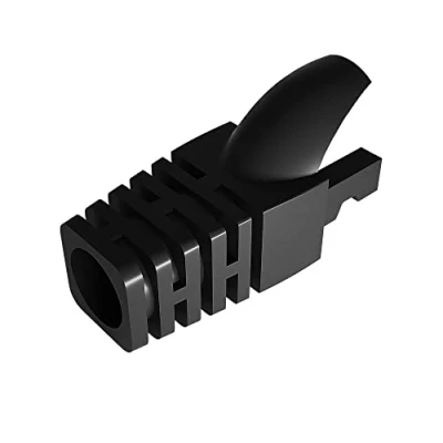 Image of VIVOCH 50 Pcs Cat5 Cat5E Cat6 Strain Relief Boot, RJ45 Plug Connector Cover Modular Network Cap Cable Boots, Black