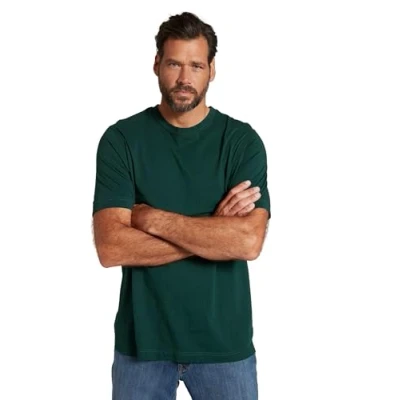 Image of JP 1880 Men&#039;s Big &amp; Tall Everyday Crew Neck T Shirt Dark Green XXXXXX Large 702558 40 6XL
