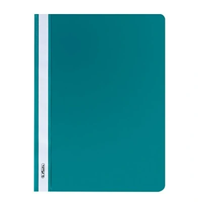 Image of Herlitz 975433 a4 File Folder, Made from Polypropylene, with a Transparent Front Cover red (Pack of 10) Turquoise