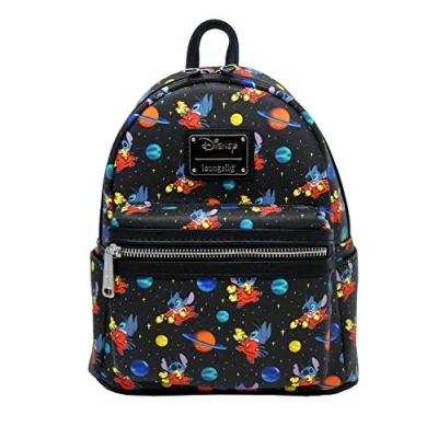 Image of Loungefly x Disney Lilo and Stitch in Space Allover Print Mini Backpack
