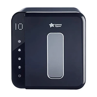 Image of Tommee Tippee Ultra UV Steriliser, Dryer and Storage for Baby Bottles Accessories, Steam Free to Kill Viruses^ 99.9% Bacteria, Black