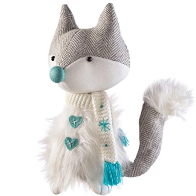 Image of WeRChristmas Sitting Christmas Fox Figurine with Soft Legs, Multi Colour, 36cm