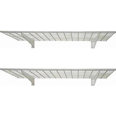 Image of HyLoft 00967 45 Inch by 15 Wall Shelf, Off White, 2 Pack