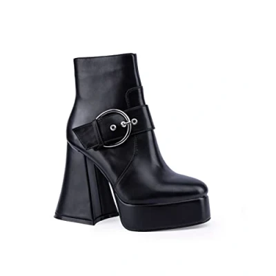 Image of LAMODA Women&#039;s Original Ankle boot, Black PU, 4 UK