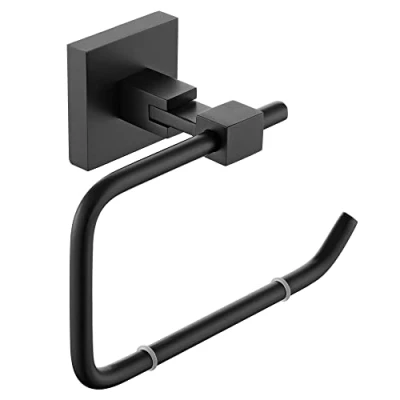 Image of Bristan SQ BLK Square Toilet Roll Holder, Black