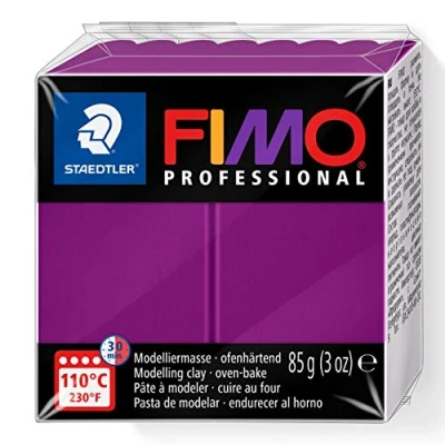 Image of STAEDTLER 8004 61 FIMO Professional Oven Hardening Polymer Modelling Clay, 85g Violet (Single Block)