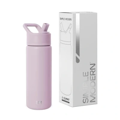 Image of Simple Modern Kids Water Bottle with Straw Leak Proof Insulated Stainless Steel for Girls, Boys Summit Collection 530ml Lavender Mist