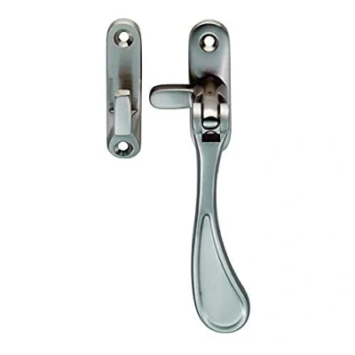 Image of VICTORIAN REVERSIBLE CASEMENT FASTENER WITH HOOK &amp; MORTICE PLATE SATIN NICKEL