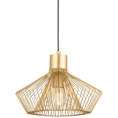 Image of Kimberley Single Pendant Ceiling Lamp, Gold Paint Finish