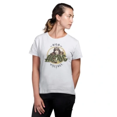 Image of AC/DC Women&#039;s WOACDCRTS036 t Shirt, White, XL