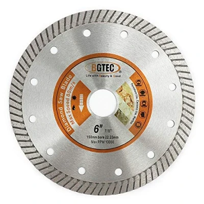 Image of BGTEC Diamond Tile Blade 150mm Super Thin Turbo Rim Concrete Porcelain Saw with 22.23mm Arbor for Cutting Ceramic Granite Marble Hard Material Disc