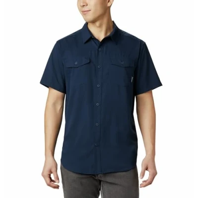 Image of Columbia Men&#039;s Utilizer 2 Solid Short Sleeve Shirt Shirt, Collegiate Navy, Size S