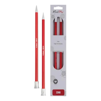 Image of KnitPro KP47247 Zing: Knitting Pins: Single Ended: 25cm x 9.00mm, Aluminium, Multi Colour, 9mm