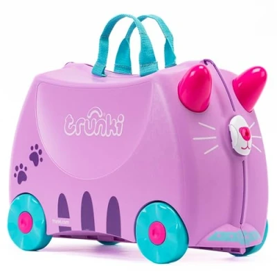 Image of Trunki Children’s Ride On Suitcase And Kid&#039;s Hand Luggage Perfect Toy Gift for Toddler Boys &amp; Girls : Cassie Cat (Lilac)