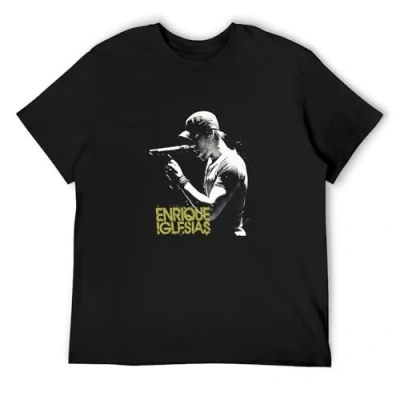 Image of Black Enrique Iglesias 2012 Tour Concert Mens T Shirt Unisex Graphic Tee L