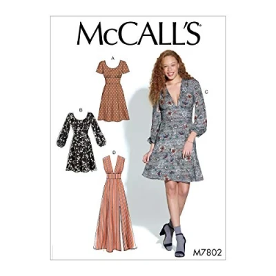 Image of McCall&#039;s M7802, Sewing Pattern,Template, Paper, White, 14 16 18 20 22