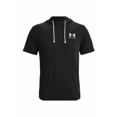 Image of Under Armour Mens Rival Short Sleeve Hoodie Black S