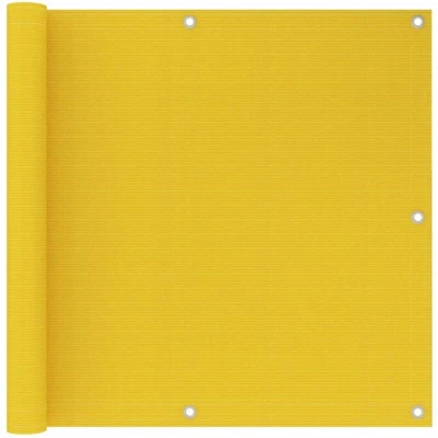Image of vidaXL Balcony Screen Yellow 90x500 cm HDPE