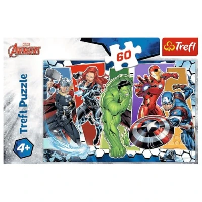 Image of Trefl Marvel Avengers 60 Piece Jigsaw Puzzles For Kids Superhero Puzzle Children Easy Hold Ages 4+