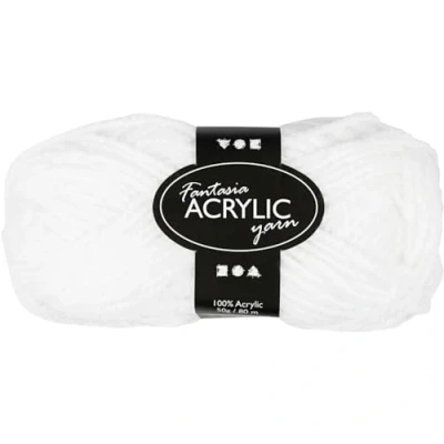 Image of Fantasia Acrylic Yarn, L: 80 m, white, 50g