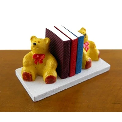 Image of Melody Jane Dolls House Teddy Bear Bookends Miniature Nursery Toy Shop Accessory