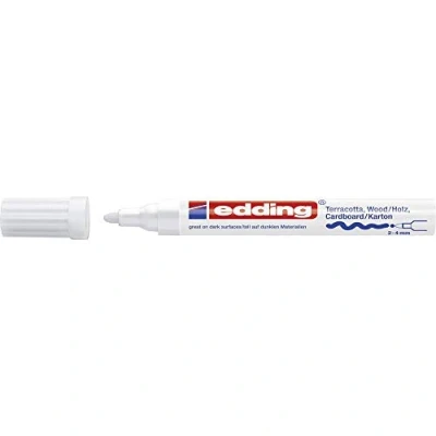 Image of edding 4000 Matte Ink Paint Marker 1 2 4mm Bullet Tip White for Writing and Decorating on Rough, Dark or Porous Surfaces Ideal Terracotta, Cardboard, Wood