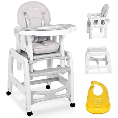 Image of Ricokids Sinco Children&#039;s High Chair Baby Grows with Your Child Multifunctional 5 in 1 Table + Adjustable Rocking Function 3 Way Reclining Adjustment of the