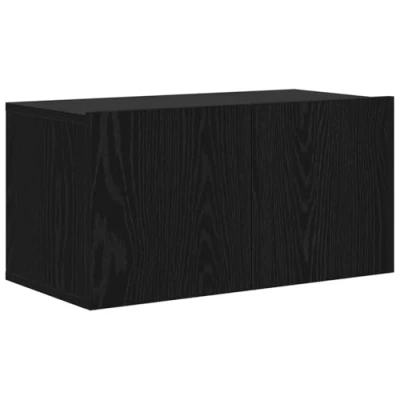 Image of vidaXL TV Furniture Set Black Oak Engineered Wood Medium Cabinet