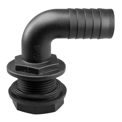Image of 25mm (1&quot;) Corrugated Pond Pipe and Connector kit Ideal to Join Two Water Tanks/Butts (Elbow hosetail)
