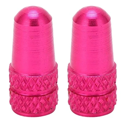 Image of CHICIRIS Bicycle Presta Valve Caps, 2pcs Caps Stem Cover Aluminum Alloy Bike Tire Dust Covers(Rose Red) Bicycles and accessories