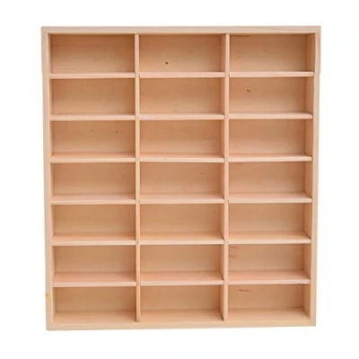Image of Perfeclan Wooden Diecast Car Display Rack Toys Organizer Storage Multiuse Action Figures Shelf for Counter Business Home Retail, 21 Grid