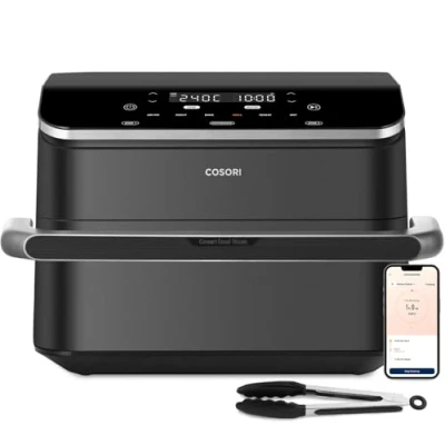 Image of COSORI Smart Air Fryer TwinFry, 10L Grandzone &amp; Dual Zone, Blaze Tech with 4 Fast Heaters, 8 in 1, 35 240℃, Energy Save, Oil Free, 70 App Recipes, 1 Silicone Tong, Non Stick and Dishwasher Safe