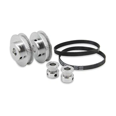 Image of Zeberoxyz 2PCS Set GT2 Synchronous Wheel 20&amp;60 Teeth 10mm Bore Aluminum Timing Pulley with Length 200mm Width 6mm Belt (20 60T 10B 6)