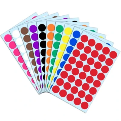 Image of 2000 Pack, 2cm Round Colour Coding Circle Sticker Labels 10 Colours
