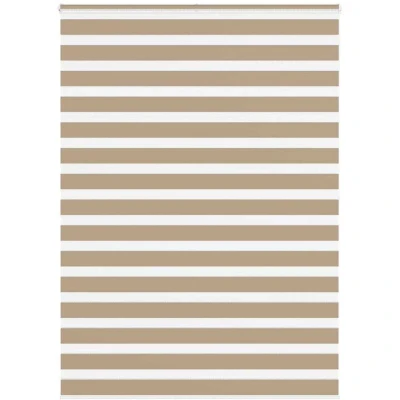 Image of vidaXL Zebra Blind Sand Brown 160x200 cm Fabric Width 155.9 Polyester