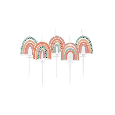 Image of Anniversary House Neutral Rainbow Pick Candles Pack of 5