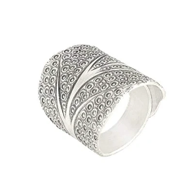 Image of Karen Hill Tribe Silver Half Finger Tree Shaped Leaf Wrap Ring RingSize: UK (R 1/2) US (9) EU (18.5)