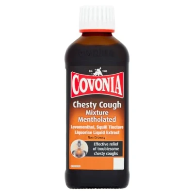 Image of Covonia chesty cough Mixture mentholated 150ml effective relief of troublesome