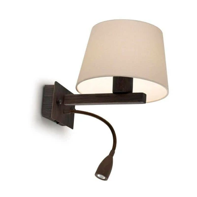 Image of Torino LED 2 Light Indoor Wall Brown with Reading Lamp, E27