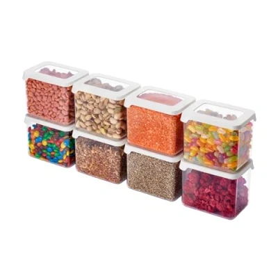 Image of SmartStore Clear Airtight Dry Food Containers with Lids 0.8L Set of 8 20% Bio based Plastic Storage Box Lid, BPA Free, Dishwasher Safe Stacking Kitchen 12.5 x 9 10cm