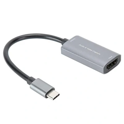 Image of 03 USB C to HDMI Adapter, Video Capture Card TYPE 4K 1080P Game Live Silver Gray Free Drive