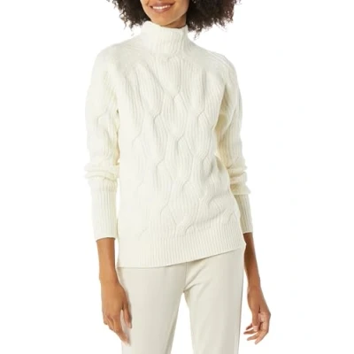 Image of Amazon Essentials Women&#039;s Soft Touch Funnel Neck Cable Jumper, Ivory, XS