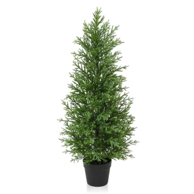 Image of Kazeila 90cm Artificial Plants Outdoor Cypress Tree,UV Resistant Rated Fake Conifers Trees for Home Garden Front Porch Decor(1Pack)